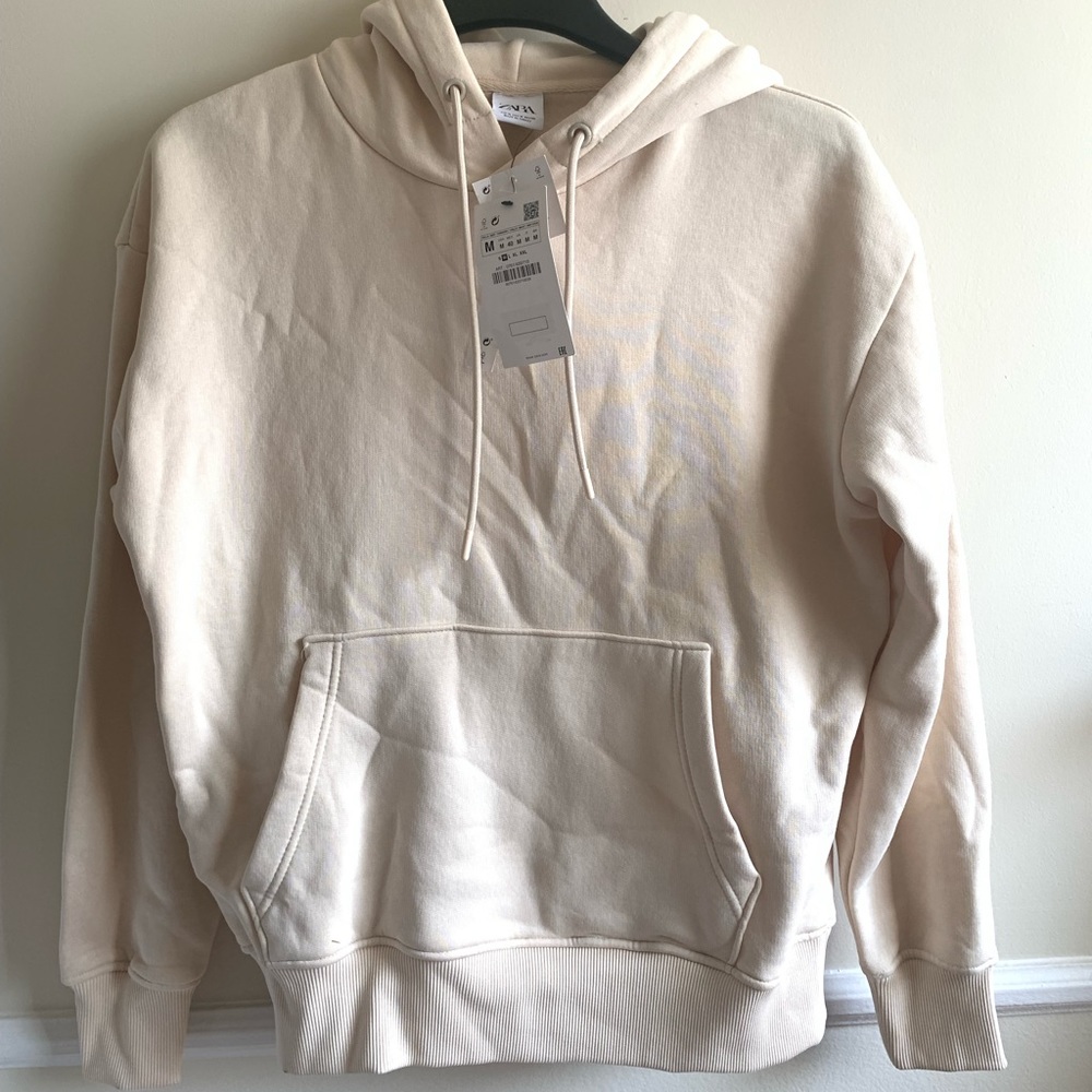Brand New and Unworn Zara Basic Cream Hoodie. Size Medium.